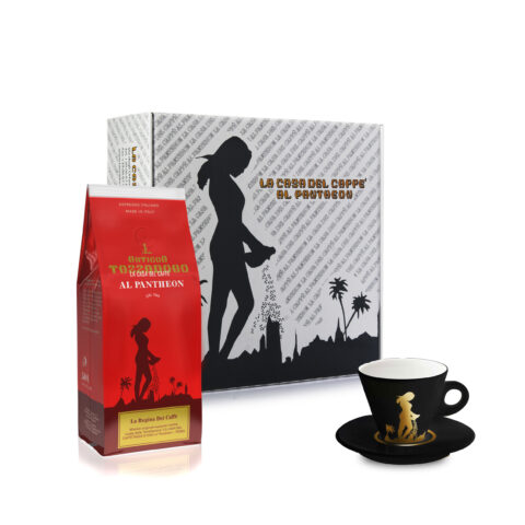 CONFEZIONE REGALO  TAZZA DA CAPPUCCINO+ REGINA DEI CAFFE' 500 GR.